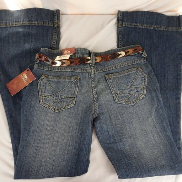 Mudd Juniors Flare Jeans with Belt Size 7 - Picture 4 of 9